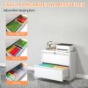 Modern 2 Drawer Steel Lateral File Cabinet With Lock, Metal Filing Cabinet For Home Office Use - White - Image 5
