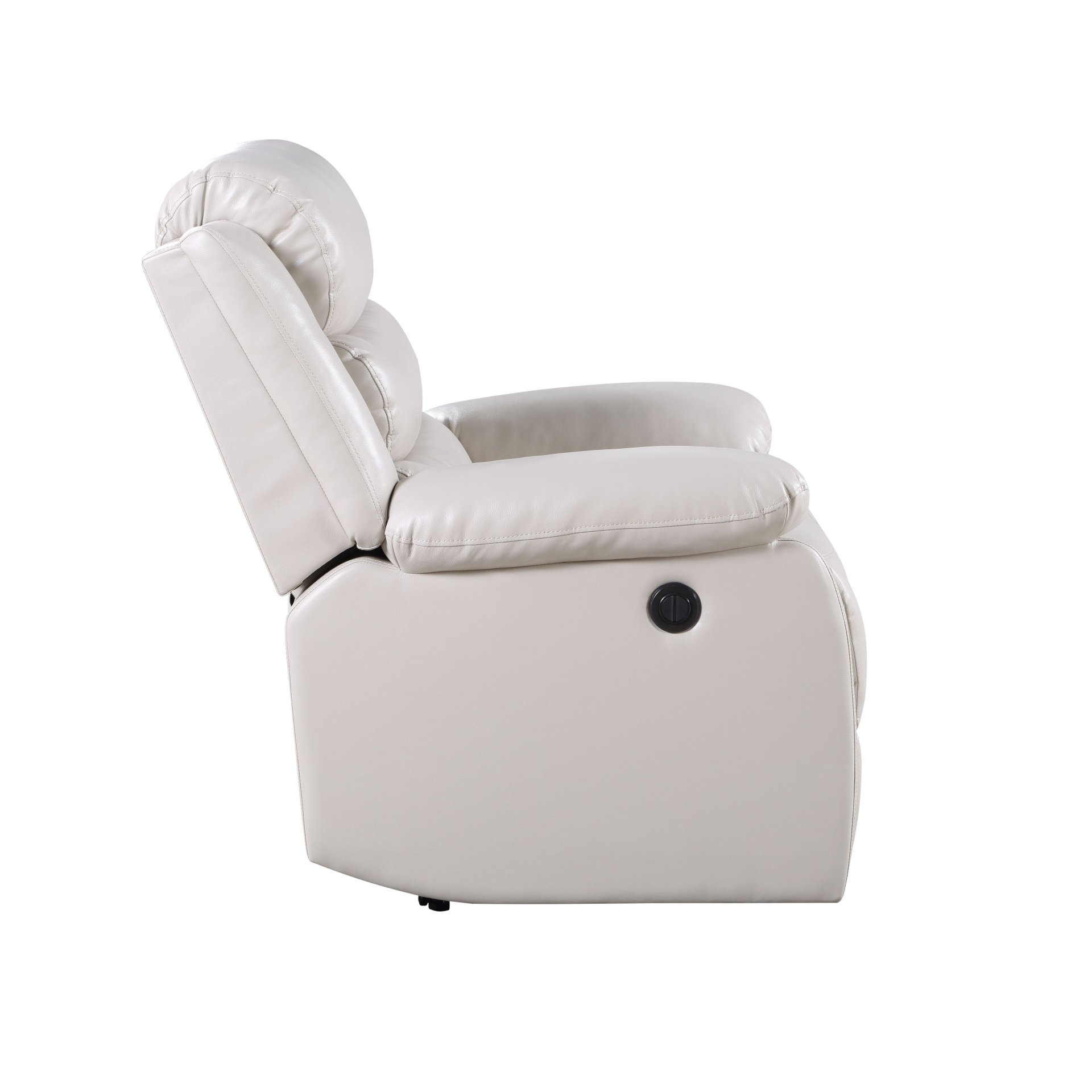 Eilbra - Synthetic Leather Power Motion Recliner - Beige - Image 2