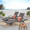 Salem - Contemporary Wicker Chaise Lounge With Armrests - Gray - Image 2