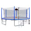 16Ft Trampoline With Basketball Hoop Pump And Ladder (Inner Safety Enclosure) With Soccer Goal - Blue - Image 9