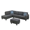 Alger - 98" Wide Left Hand Facing Sofa & Chaise With Ottoman - Dark Gray - Image 5