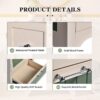 Bathroom Vanity With Ceramic Sink, Bathroom Vanity Cabinet With 2 Drawers, Wooden Bathroom Sink Cabinet - Beige / Green - Image 6