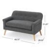 Classic Loveseat With Rolled Armrests And Button Tufting - Gray - Image 3