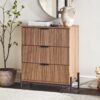 Mid-Century 3 Drawer Chest With Reeded Drawer Fronts - Mocha - Image 5