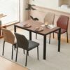 Dining Chairs Living Room Chair Modern Kitchen Armless Side Chair With Metal Legs (Set of 4) - Brown - Image 2