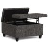 Harrison - Small Square Coffee Table Storage Ottoman - Ebony - Image 6