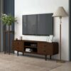 Alexa - Mid-Century Modern Style TV Stand - Dark Brown / Wood - Image 6