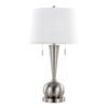 Jules - Contemporary Table Lamp Built In USB Port (Set of 2) - Nickel / White - Image 2
