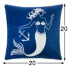 Liz Mermaid Pillow Cover With Matching Back And Hidden Zipper - Indigo - Image 3