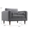 Amber - Velvet Lounge Chair - Brown / Gray - Image 3