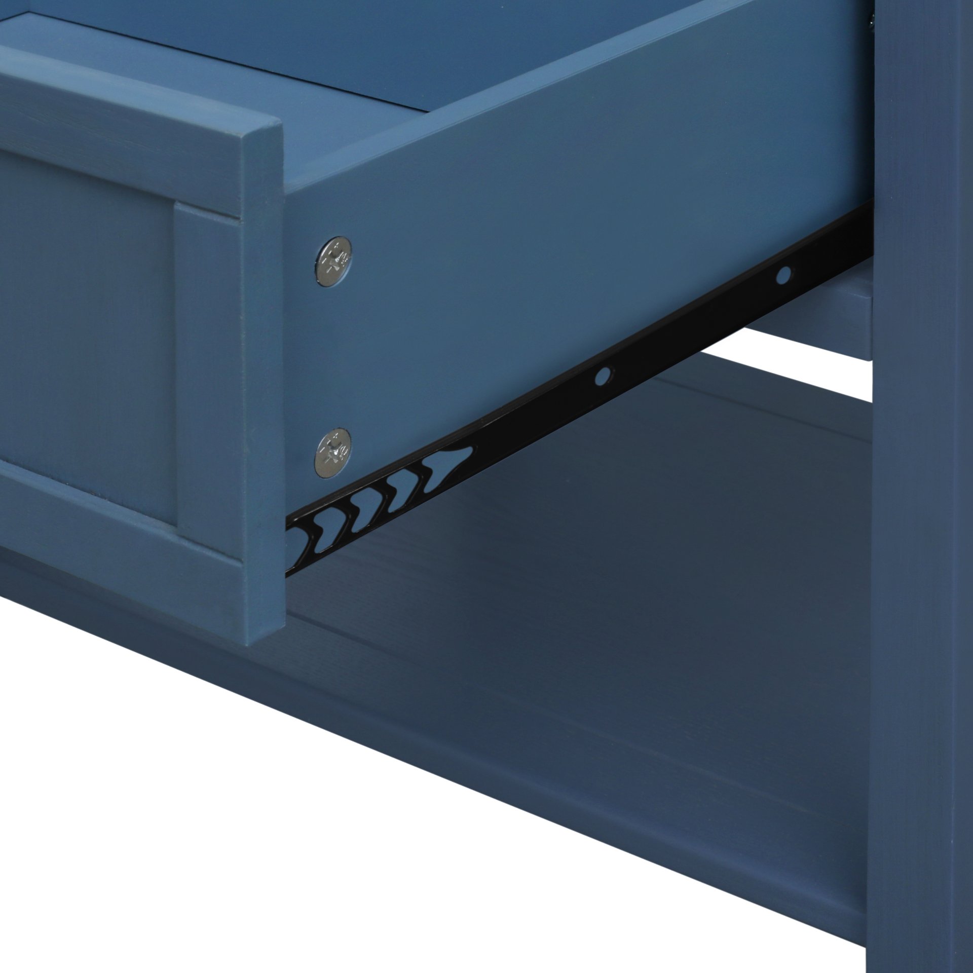 2 Drawer Side Table, American Style, End Table, Suitable For Bedroom - Blue - Image 15