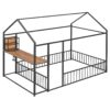 Full Size Bed House Frame With Desk, Shelves, Power Outlets And USB Ports - Black - Image 5