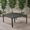 Modern Outdoor Dining Table With Woven Accents - Antique Matte Black - Image 5