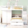 Full Over Twin Bunk Bed With Wardrobe, Drawers - White - Image 13
