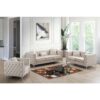 Chic Contemporary Loveseat - Ivory - Image 4