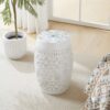 Lilac - Mosaic Side TableCeramic Tile Top & Iron Frame Indoor / Outdoor Use - White - Image 2