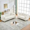 Oversized Sofa, 3 And 2 Seater - Beige - Image 5