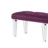 Varian - Velvet Mirrored Bench - Burgundy - Image 3
