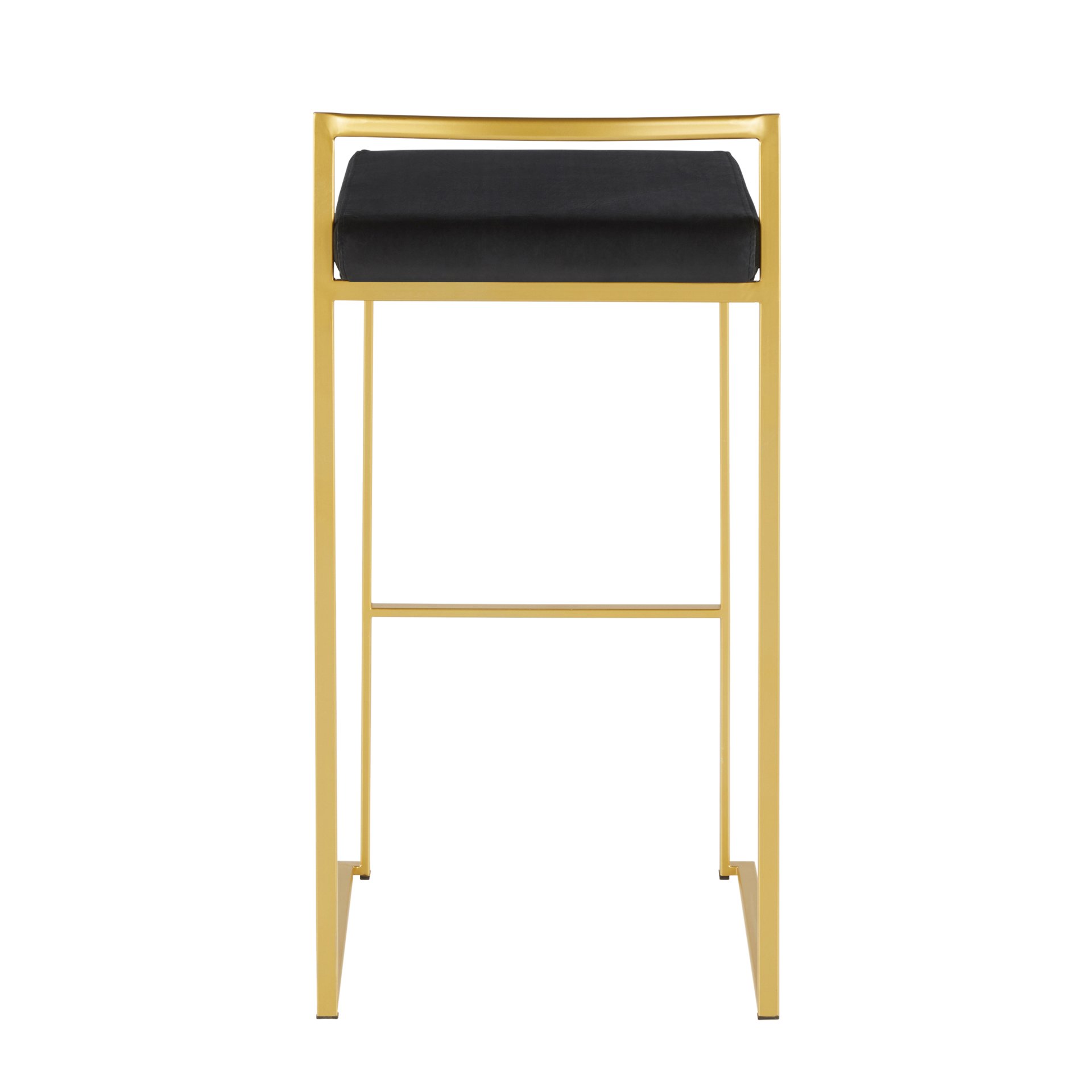 Fuji - Contemporary Barstool (Set of 3) - Gold / Black - Image 5