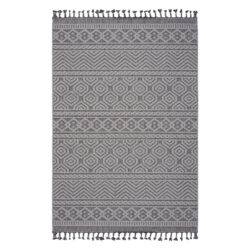 Guros - 4' X 6' Geometric Indoor / Outdoor Area Rug - Gray / White