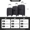 Expandable Hardshell Suitcase Double Spinner Wheels Pp Luggage Sets Lightweight Durable Suitcase With Tsa Lock, 3 Piece Set (20/24/28) - Black - Image 2