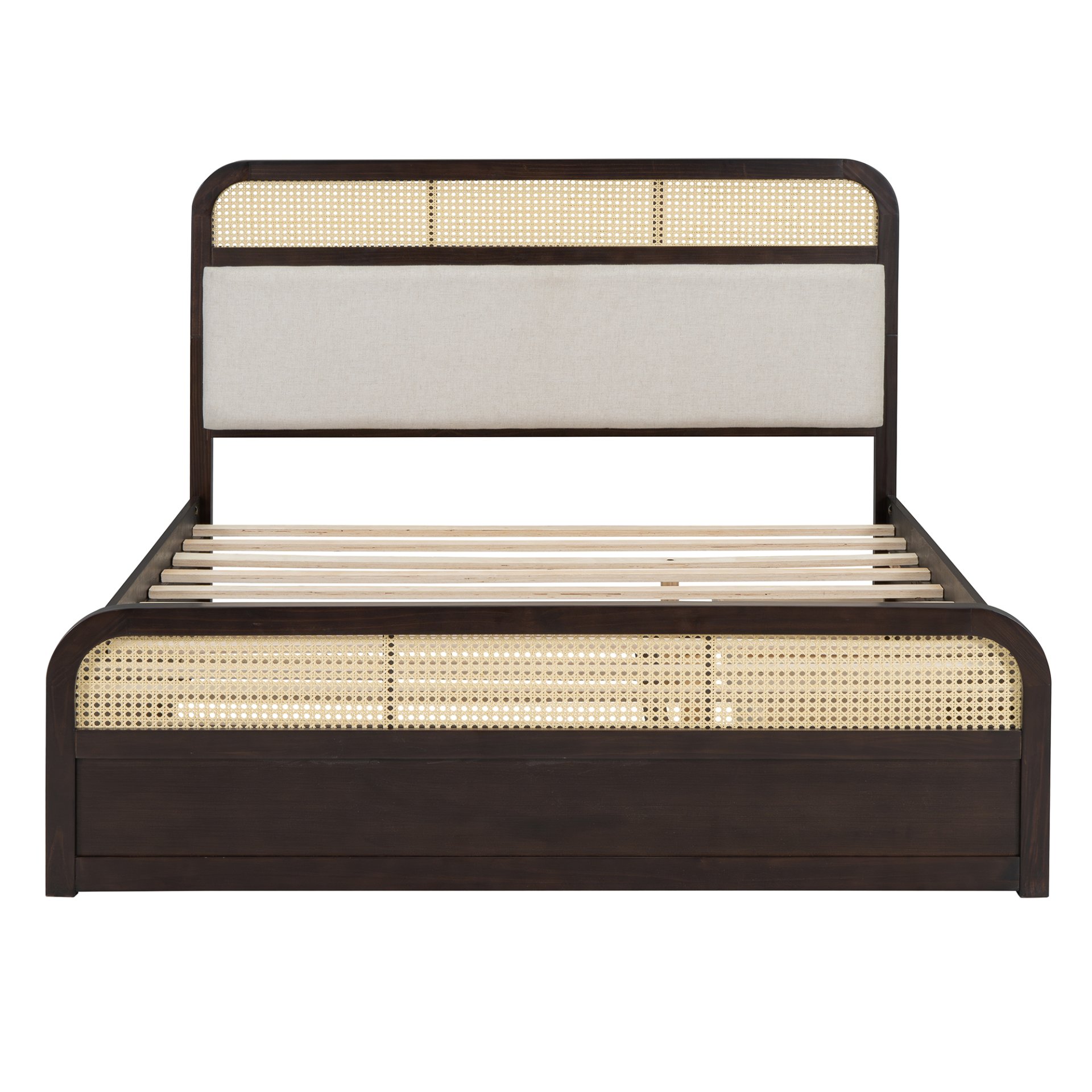 Queen Size Platform Bed With Trundle And 2 Drawers - Espresso - Image 5