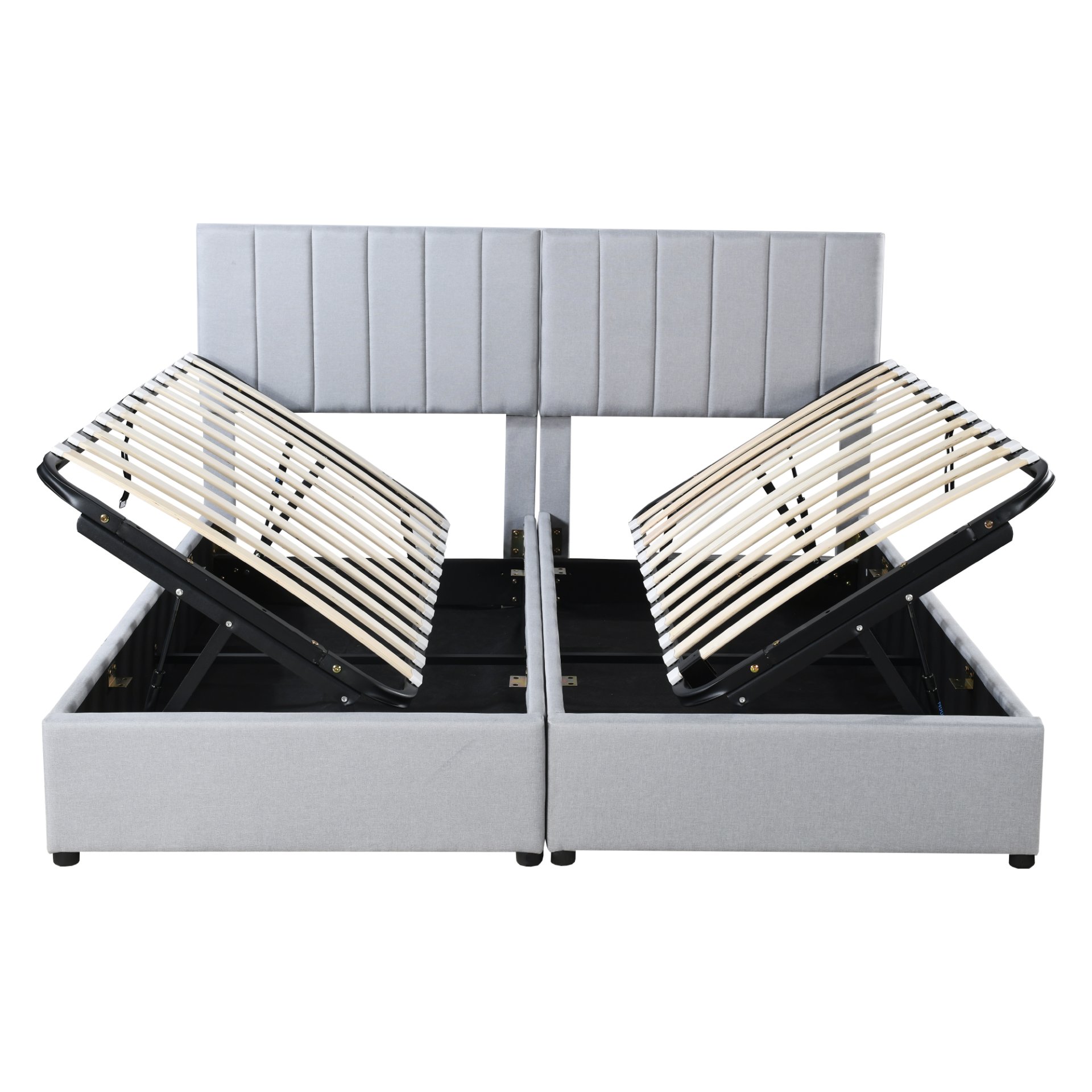 King Size Upholstered Platform Bed With A Hydraulic Storage System - Gray - Image 7