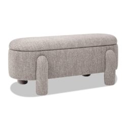 Hugo - Oval Fully Upholstered Storage Bench - Brown