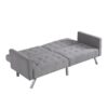 Futon Sofa Bed Convertible Folding Lounge Couch, Armrests - Light Gray - Image 9