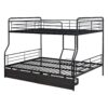Full Long Over Queen Bunk Bed With 2 Drawers - Black - Image 3