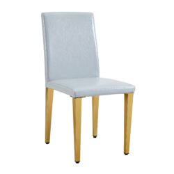 Exquisite 4 Dining Chairs Set With Metal Legs And Comfortable Sponge Filling - Light Gray