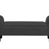 Mila - Velvet Ottoman Bench With Storage - Black - Image 2