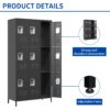 12 Door Lockers With Lock For Secure Storage - Black - Image 6