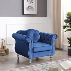 Chic Transitional Chair - Navy Blue