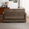 Loveseat Sofa Pull Out Sofa Bed Sleeper Sofa With A Reversible Backrest Cushion, Side Pockets, 2 USB Ports And A Phone Holder For Living Room - Brown - Image 13