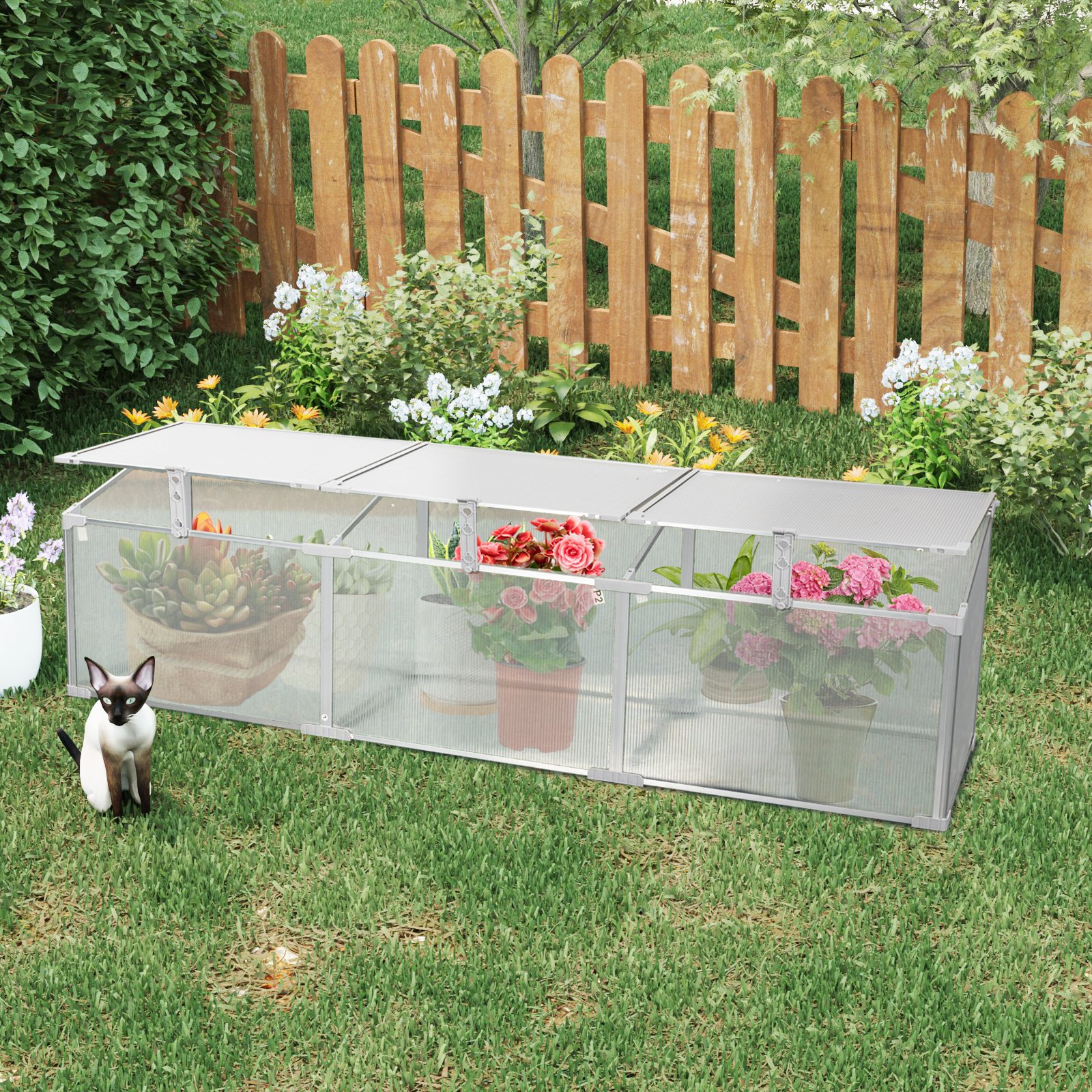 Polycarbonate Greenhouse For Outdoors In Winter - Silver - Image 2