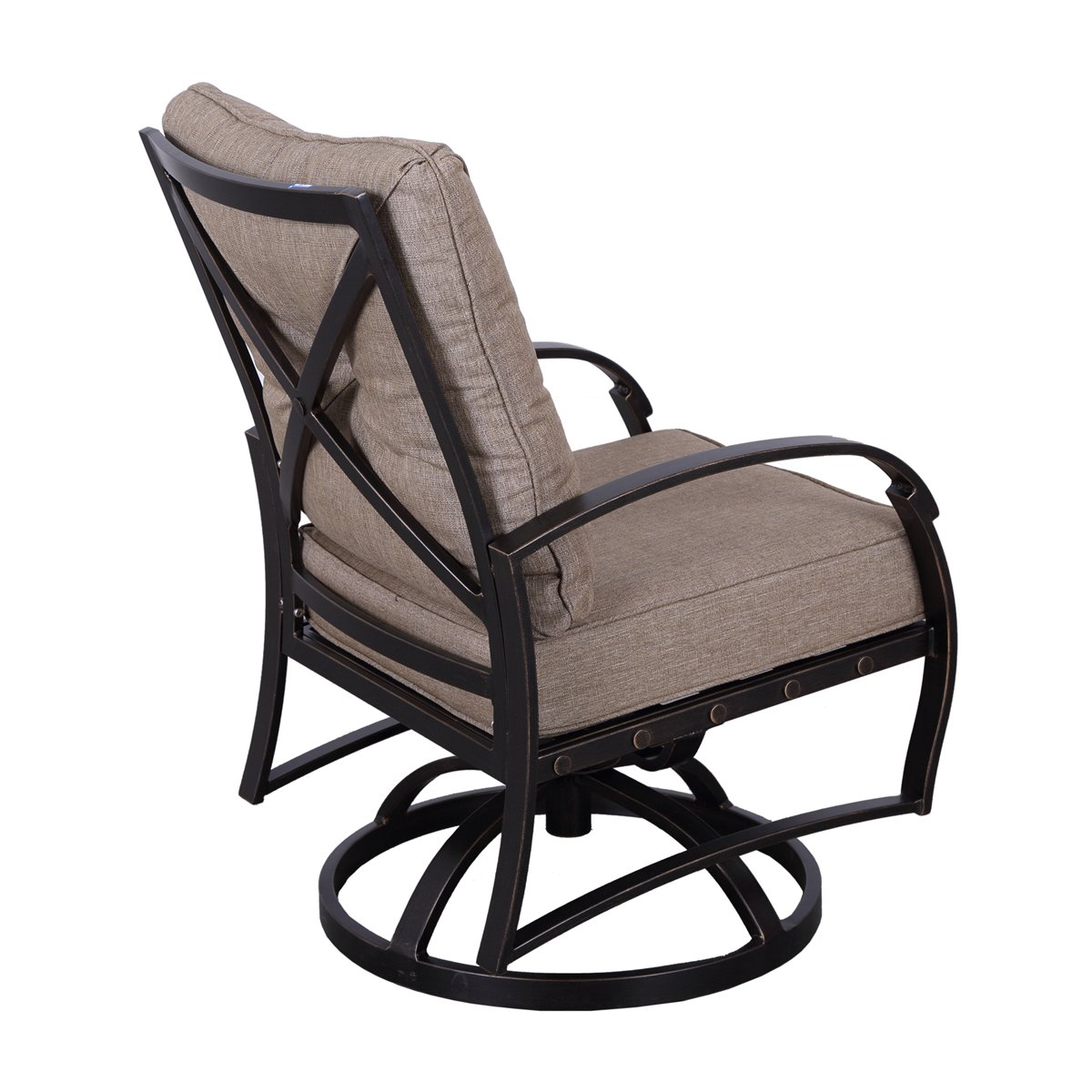Modern Dining Swivel Chair With Back And Seat Cushion (Set of 2) - Antique Bronze - Image 2