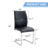Luxurious And Minimalist Chair Covers, 2 High Elasticity Dining Chairs Metal Arched Legs - Black / Silver - Image 3
