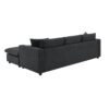 Modern Sectional Sofa With Throw Pillows, Cloud L Shaped Couch Set With Wide 4 Seat Comfy Couch Set With Movable Ottoman - Black - Image 8