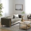 Comfy 3 Sofa With Tufted Back And Arm, Modern For Living Room - Gray - Image 6