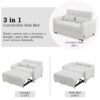 Loveseat Sofa Pull Out Sofa Bed Tufted Sleeper Sofa With An Adjustable Backrest, 3 USB Ports And 2 Lumbar Pillows For Living Room - Beige - Image 5