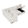 U - Shaped Sectional Sofa Pull Out Sofa Bed With 2 USB Ports, 2 Power Sockets, 3 Back Pillows And A Storage Chaise For Living Room - Beige - Image 14