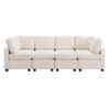 Sectional Sofa Couch Sofa Bed U-Shaped Sofa With Two Movable Ottoman And Three USB Ports For Living Room - Beige - Image 11