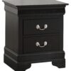 Louis Phillipe - Elegant Traditional Nightstand - Black - Image 2