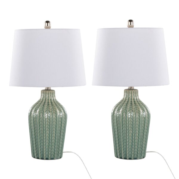 Rockwell - Contemporary Ceramic Table Lamp (Set of 2) - Sage / White