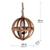 4 Light Wood Chandelier, Hanging Light Fixture With Adjustable Chain For Kitchen, Bulb Not Included - Brown - Image 7