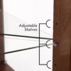 Corner Curio Dispaly Cabinet With Lights, Adjustable Tempered Glass Shelves, Mirrored Back (E26 Light Bulb Not Included) - Walnut - Image 11