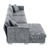 Modern Cloud Sectional Sofa L Shaped Luxury Couch Set With 2 Free Pillows 4 Seat With Oversized Chaise - Gray - Image 6