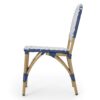 Outdoor Rattan And Aluminum French Armless Bistro Chairs Set - Navy Blue - Image 9