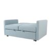 Loveseat Sleeper Pull Out Couch 3 In 1 Sofa Bed Adjustable Backrest - Light Blue - Image 14